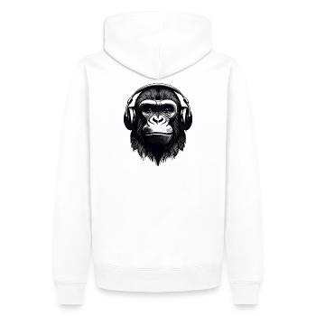 Gorilla, Primat, Affe - Männer Premium Bio Hoodie - Weiß - Hinten - Nico (187cm)