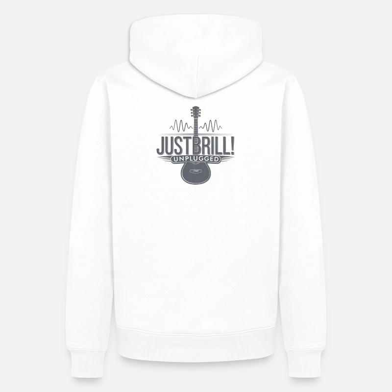 JustBrill!-unplugged - Männer Premium Bio Hoodie - Weiß