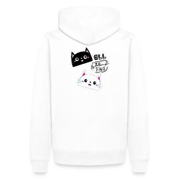 TOUT VA BIEN, Chats - Sweat à capuche Premium bio Homme - blanc - Dos - Nico (187cm)