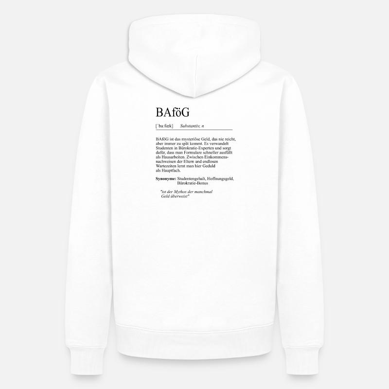 Unispruch "BAföG" Student Geschenk, Studenten - Männer Premium Bio Hoodie - Weiß