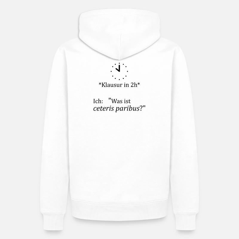 Unispruch "ceteris paribus" Geschenk, Studenten - Männer Premium Bio Hoodie - Weiß