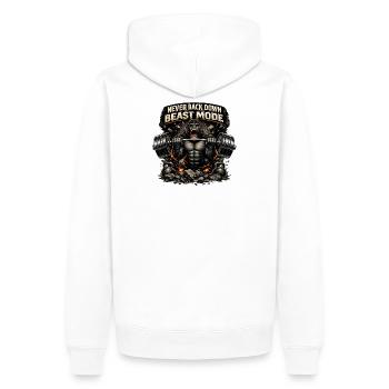Beast Modus Kraftgorilla - Männer Premium Bio Hoodie - Weiß - Hinten - Nico (187cm)