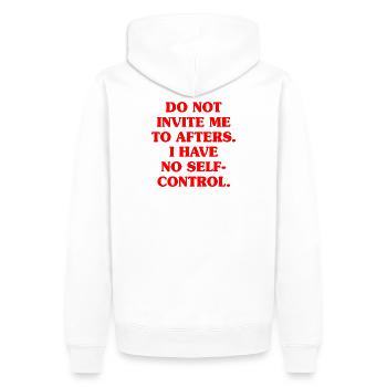 Do Not Invite Me To Afters Afterhour Club Feiern - Männer Premium Bio Hoodie - Weiß - Hinten - Nico (187cm)