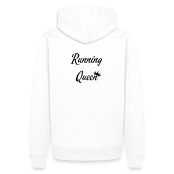 Running Queen - Männer Premium Bio Hoodie - Weiß - Hinten - Nico (187cm)