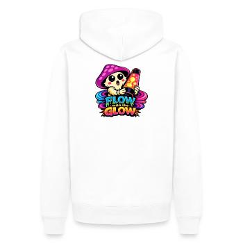 Pilz Lava Lampe Flow - Männer Premium Bio Hoodie - Weiß - Hinten - Nico (187cm)