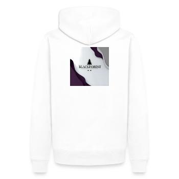 Blackforest Baum Logo Kontrast - Männer Premium Bio Hoodie - Weiß - Hinten - Nico (187cm)