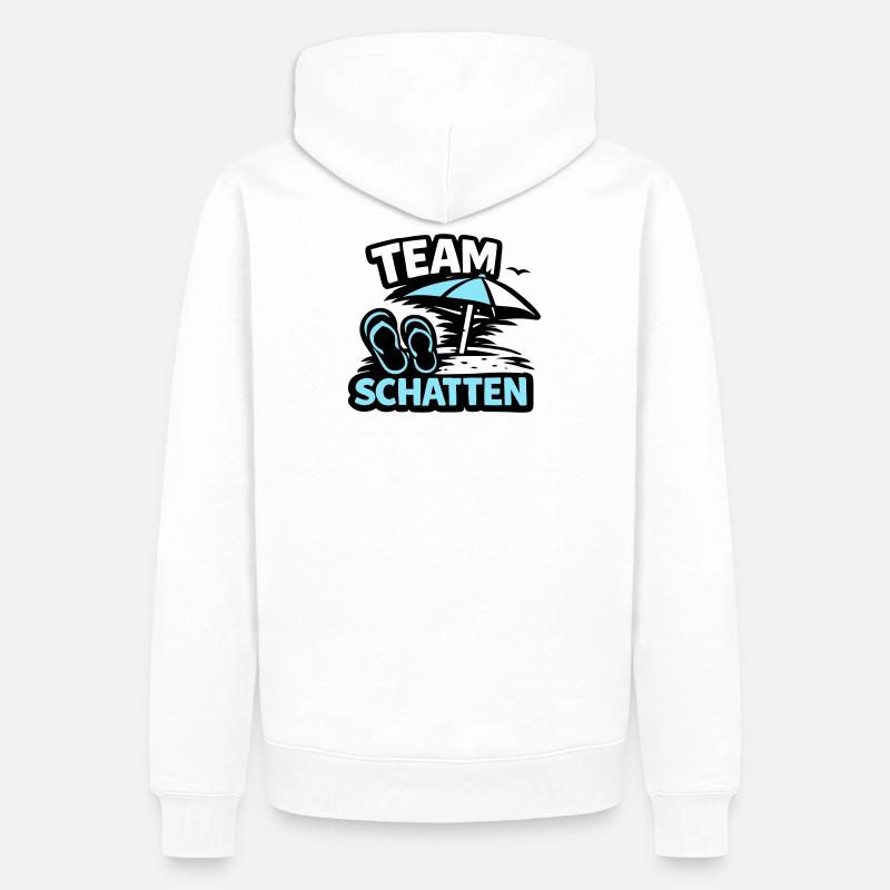 Strand Schatten FlipFlop Logo - Männer Premium Bio Hoodie - Weiß