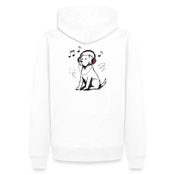 Cuffie per cani Musica Regalo per cani - Felpa con cappuccio ecologica premium da uomo - bianco - Retro - Nico (187cm)