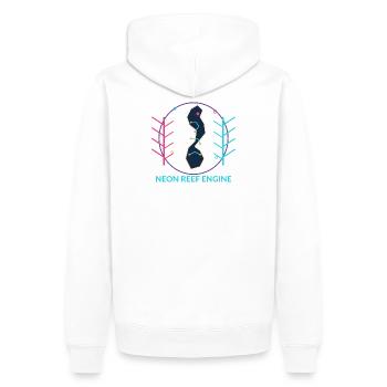 Neon Reef Engine - Sweat à capuche Premium bio Homme - blanc - Dos - Nico (187cm)