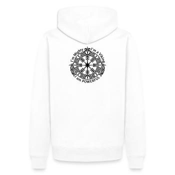 Runic Helm of Awe - I am Powerful - Men’s Premium Organic Hoodie - white - Back - Nico (187cm)