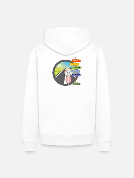 Verspielte Katzen-Roadtrip-Einheit - Männer Premium Bio Hoodie - Weiß