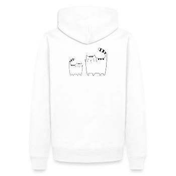Katzen Familie Katze Kätzchen - Männer Premium Bio Hoodie - Weiß - Hinten - Nico (187cm)