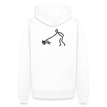 iYpsilon Hund gassi - Männer Premium Bio Hoodie - Weiß - Hinten - Nico (187cm)