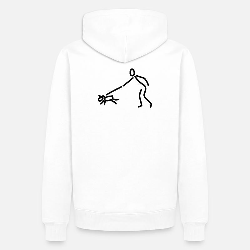 iYpsilon Hund gassi - Männer Premium Bio Hoodie - Weiß