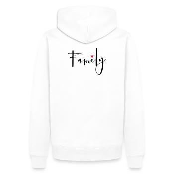Family coeur amour de la communauté cadeau - Sweat à capuche Premium bio Homme - blanc - Dos - Nico (187cm)