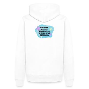 Ich war draußen | Sarkasmus Retro Meme - Männer Premium Bio Hoodie - Weiß - Hinten - Nico (187cm)