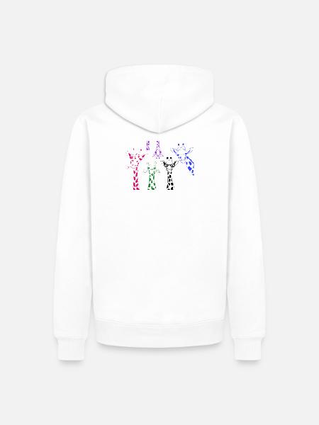 Bunte Giraffen Pop-Art Muster - Männer Premium Bio Hoodie - Weiß