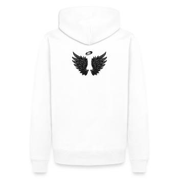 Ailes d’ange déchues Ailes d’ange Engelschen - Sweat à capuche Premium bio Homme - blanc - Dos - Nico (187cm)