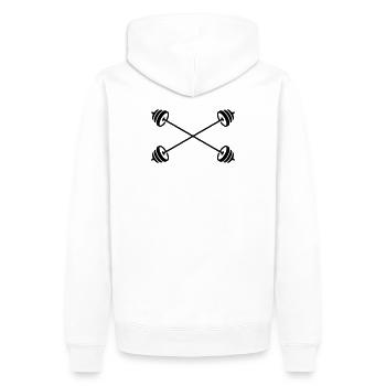 100000000000000000 - Sweat à capuche Premium bio Homme - blanc - Dos - Nico (187cm)