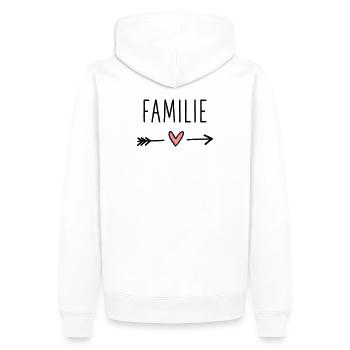 Familie Herz Pfeil Liebe Amor Zusammenhalt - Männer Premium Bio Hoodie - Weiß - Hinten - Nico (187cm)