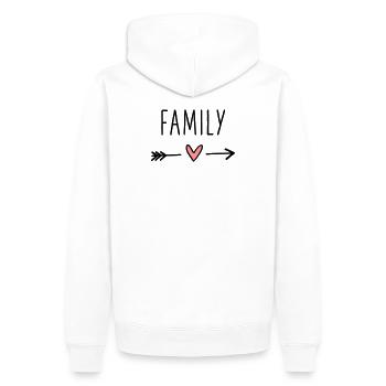 Family Herz Pfeil Liebe Amor Zusammenhalt - Männer Premium Bio Hoodie - Weiß - Hinten - Nico (187cm)