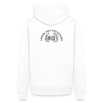 Créer des souvenirs vollständiges Logo - Männer Premium Bio Hoodie - Weiß - Hinten - Nico (187cm)