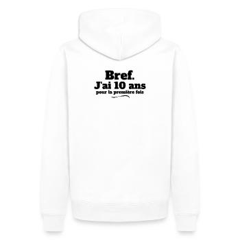 10 Jahre alter Geburtstag, Geburtstag, ich bin 10 Jahre alt - Männer Premium Bio Hoodie - Weiß - Hinten - Nico (187cm)
