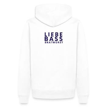 SCHRÜCKTIVAL - Männer Premium Bio Hoodie - Weiß - Hinten - Nico (187cm)
