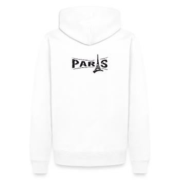 PARIS avec la Tour Eiffel - Sweat à capuche Premium bio Homme - blanc - Dos - Nico (187cm)