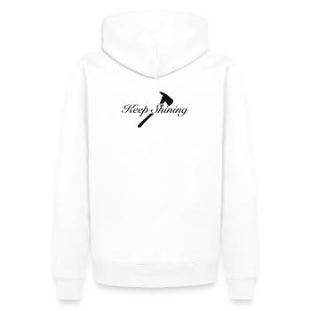 Keep Shining  - Männer Premium Bio Hoodie - Weiß - Hinten - Nico (187cm)