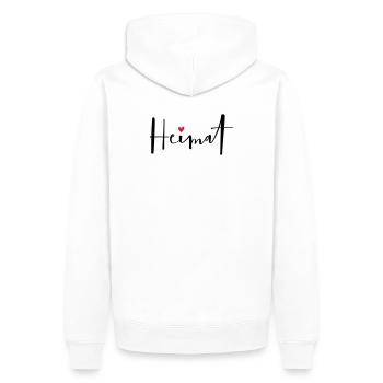 Heimat I Zuhause Daheim Herz Geschenk - Männer Premium Bio Hoodie - Weiß - Hinten - Nico (187cm)