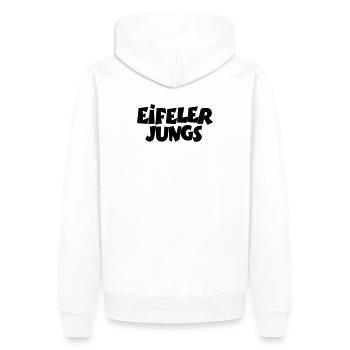 Eifeler Jungs aus der Eifel - Männer Premium Bio Hoodie - Weiß - Hinten - Nico (187cm)