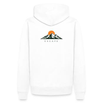 Escape Mountain Retro Nature Shirt - Men’s Premium Organic Hoodie - white - Back - Nico (187cm)