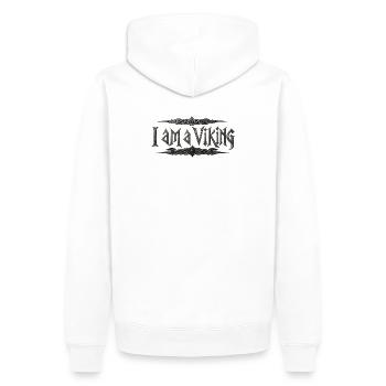 I Am A Viking – Celtic Knot Typography - Men’s Premium Organic Hoodie - white - Back - Nico (187cm)