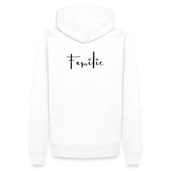 Familie Herz Liebe Geschenkidee - Männer Premium Bio Hoodie - Weiß - Hinten - Nico (187cm)