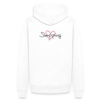 coeur de shopping j'adore le cadeau - Sweat à capuche Premium bio Homme - blanc - Dos - Nico (187cm)