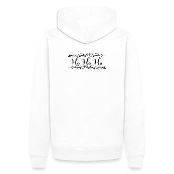 "Ho Ho Ho" Weihnachtsmann Mistelzweige - Männer Premium Bio Hoodie - Weiß - Hinten - Nico (187cm)