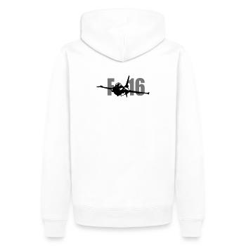 Mr. Adrenalin Pilot - Männer Premium Bio Hoodie - Weiß - Hinten - Nico (187cm)