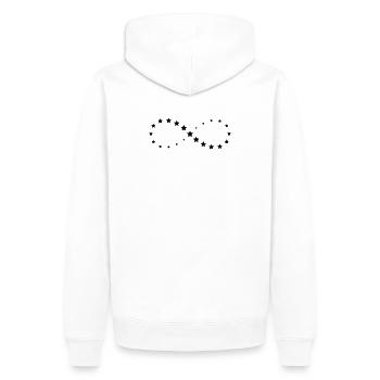 Stern Sterne Unendlichkeit Zeichen Geschenk Glück - Männer Premium Bio Hoodie - Weiß - Hinten - Nico (187cm)