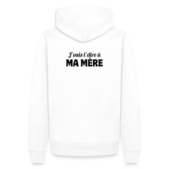 j'vais le dire, mère, maman - Sweat à capuche Premium bio Homme - blanc - Dos - Nico (187cm)