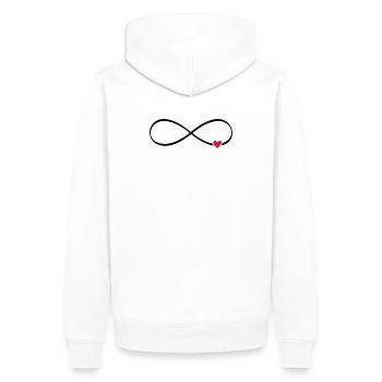 infini coeur - Sweat à capuche Premium bio Homme - blanc - Dos - Nico (187cm)