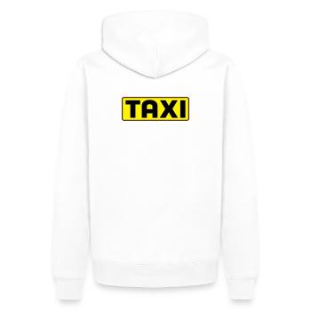 Taxi - Männer Premium Bio Hoodie - Weiß - Hinten - Nico (187cm)