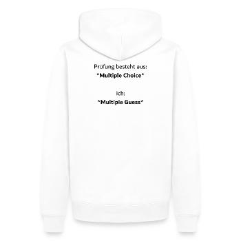 Dire de l’université « choix multiple » cadeau, étudiants - Sweat à capuche Premium bio Homme - blanc - Dos - Nico (187cm)