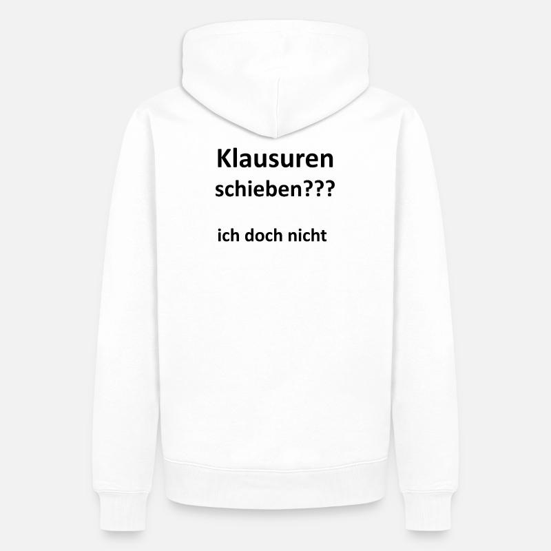 Unispruch "Klausuren schieben" Geschenk, Studenten - Männer Premium Bio Hoodie - Weiß