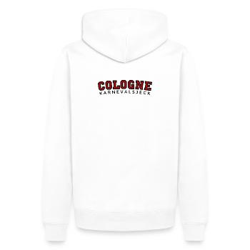 Cologne Karnevalsjeck (Red) Köln Kölsch Karneval - Men’s Premium Organic Hoodie - white - Back - Nico (187cm)