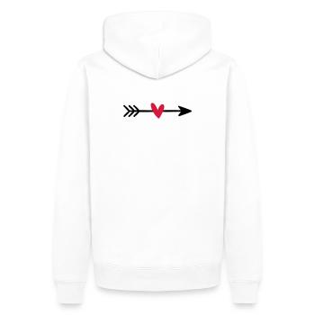 Pfeil mit Herz Amor Liebe Geschenk - Männer Premium Bio Hoodie - Weiß - Hinten - Nico (187cm)