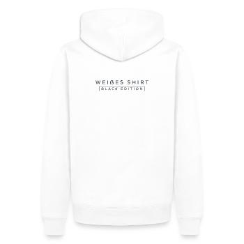 Weißes T-Shirt Black Edition - Männer Premium Bio Hoodie - Weiß - Hinten - Nico (187cm)