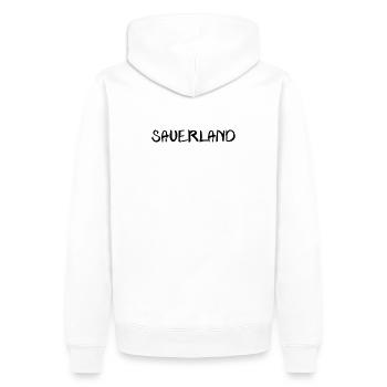 echt.SAUERLAND pur schwatt R - Männer Premium Bio Hoodie - Weiß - Hinten - Nico (187cm)