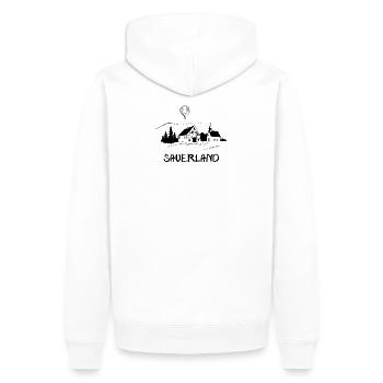 echt.SAUERLAND schwatt - Männer Premium Bio Hoodie - Weiß - Hinten - Nico (187cm)