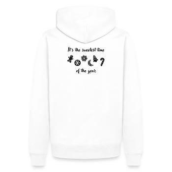 "It's the sweetest time of the year" Lebkuchen - Männer Premium Bio Hoodie - Weiß - Hinten - Nico (187cm)